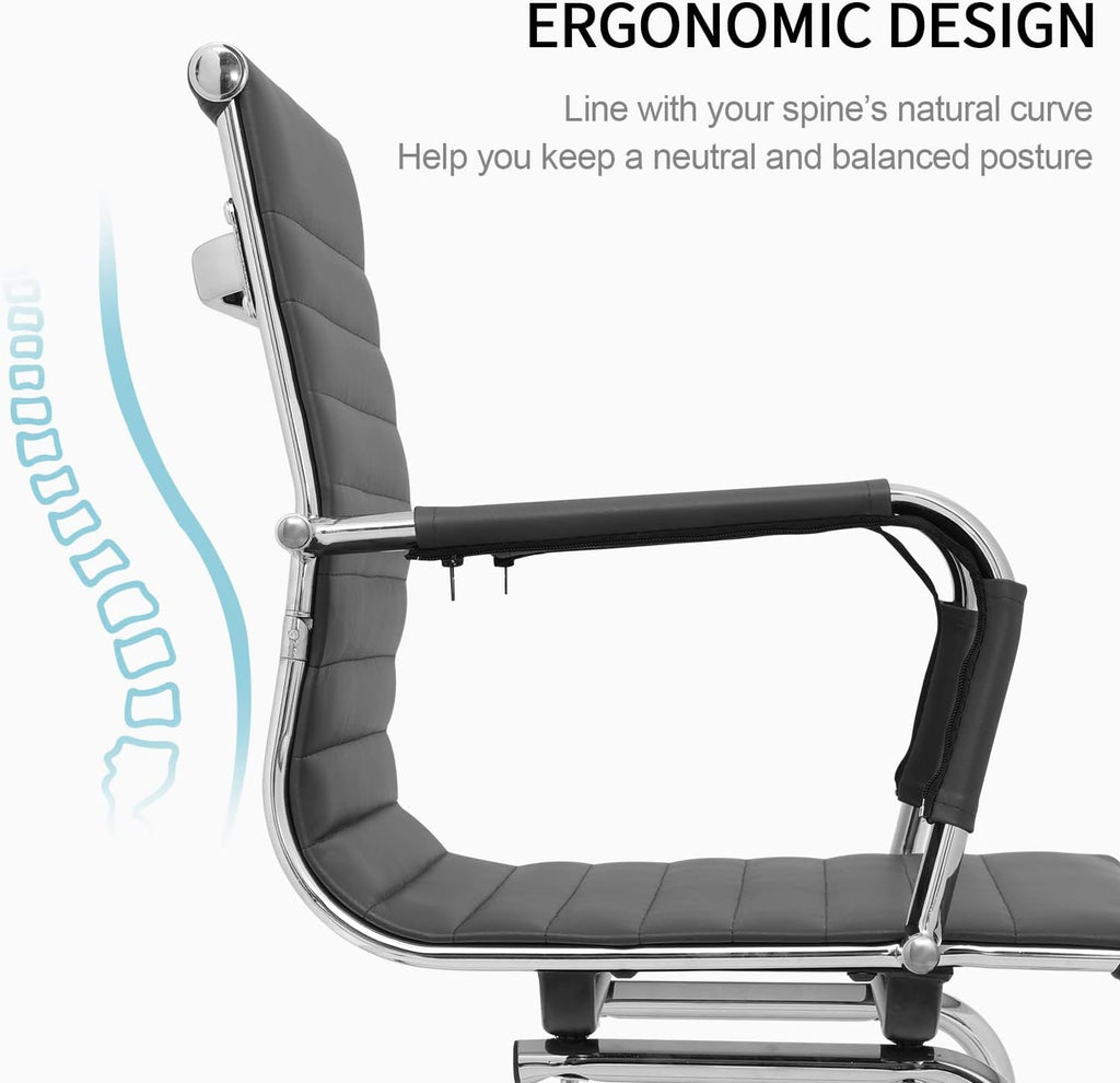 Okeysen Conference Room Chairs Set of 2, Waiting Room Office Guest Chairs, Reception Chairs with Mid Back & Sled Base