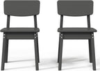 Costaelm Outdoor Kids Dining Chair Set of 2,Step Stool Toddler Chair, Gray