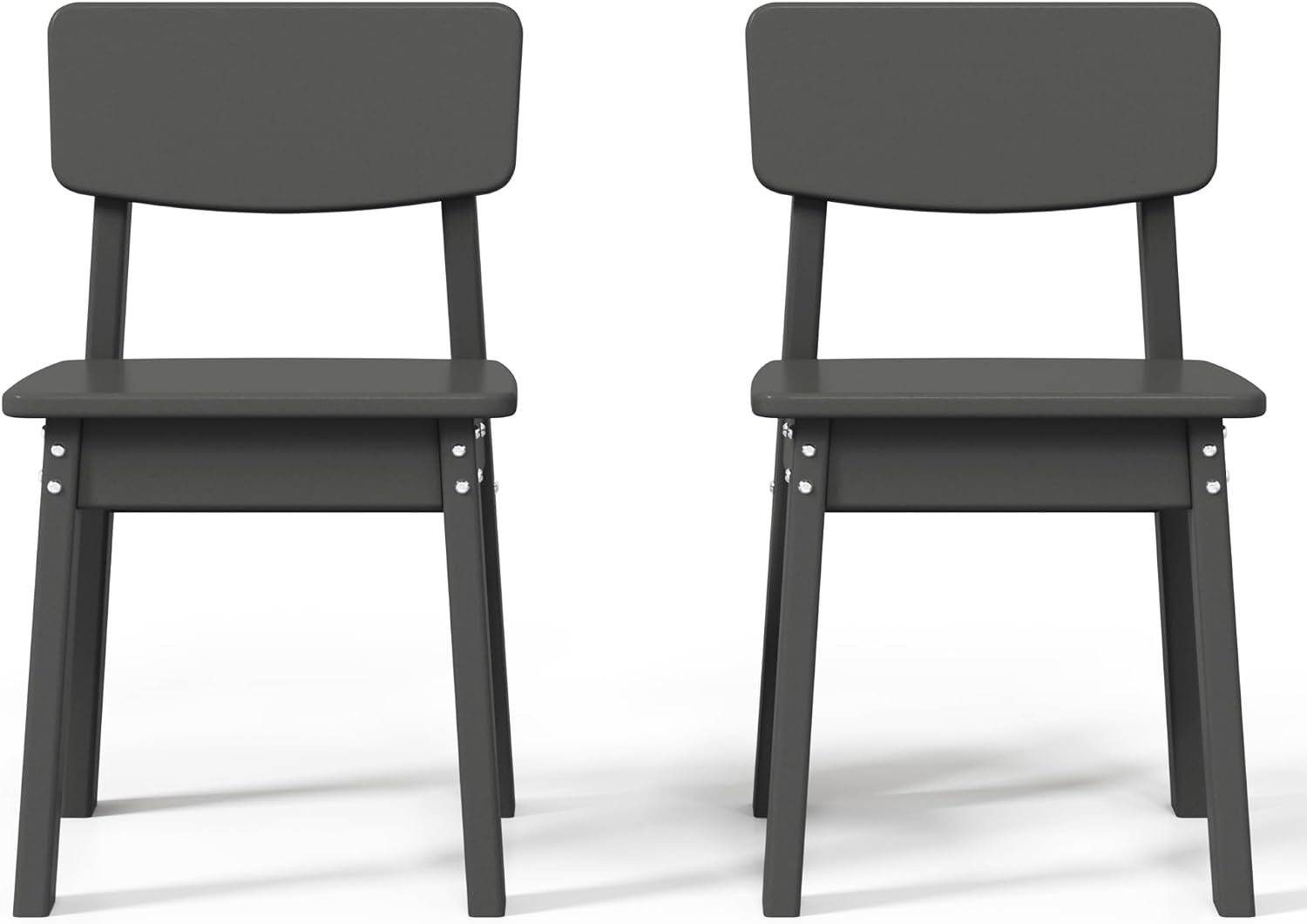 Costaelm Outdoor Kids Dining Chair Set of 2,Step Stool Toddler Chair, Gray