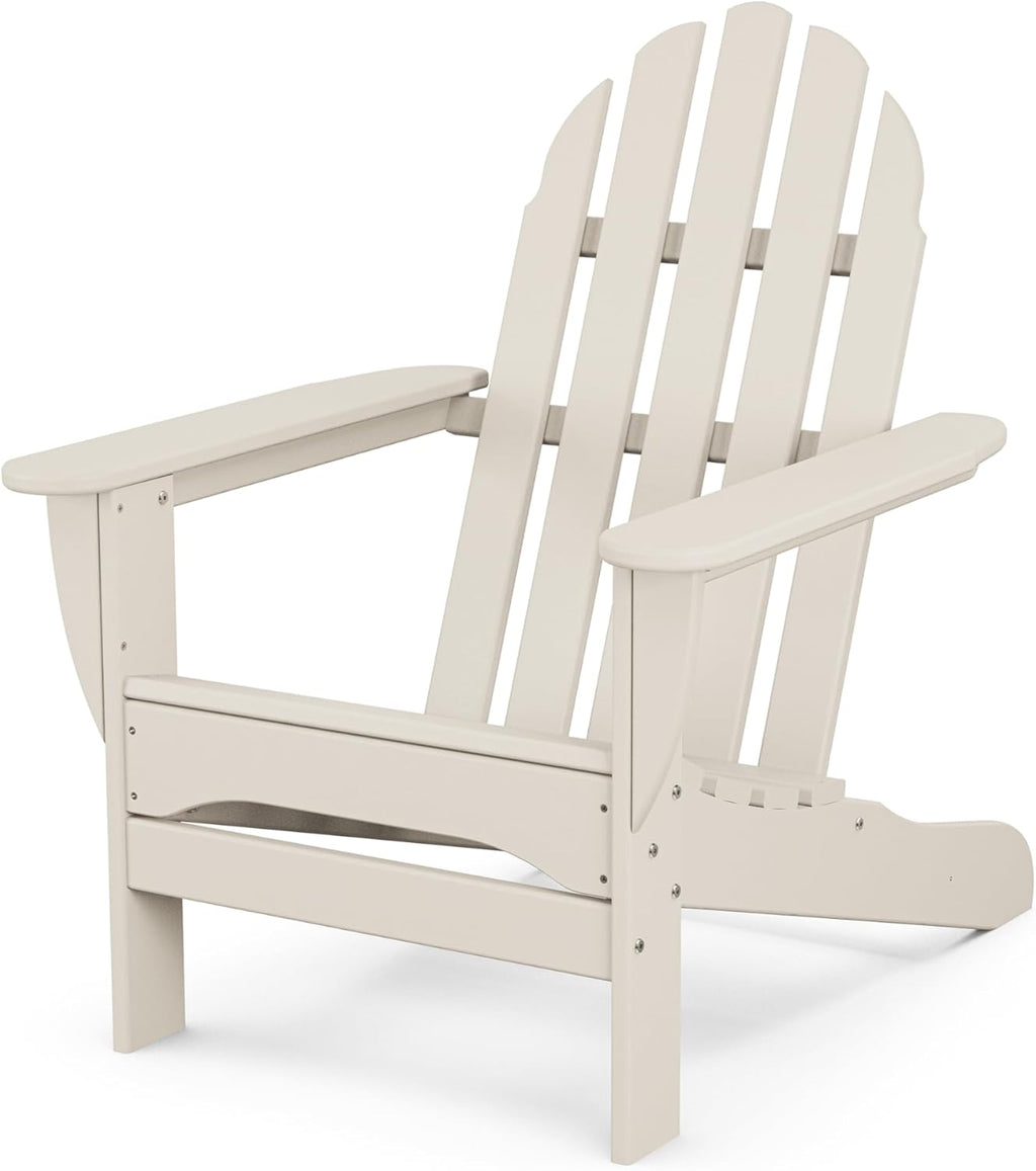 Polywood Adirondack Chair & 18" Side Table Bundle, Sand