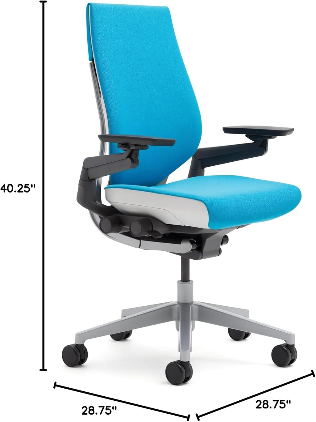 Steelcase Gesture Office Chair - Cogent Connect Wasabi Green Upholstered Wrapped Back Black Frame Low Seat Black Seat/Back/Arms Hard Floor Caster Wheels