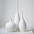 Relexome White Ceramic Vase Modern Boho Wabi-Sabi Flower Vase Set of 3 Decorative Aesthetic Vases for Centerpieces Pampas Matte Minimalist Vases for Living Room Table Shelf Home Decor Gift