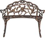 38.5" Cast Aluminum Outdoor Courtyard Decoration Park Leisure Rose Chair