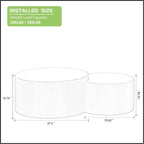 KEVINSPACE Coffee Table Set of 2 Modern, Living Room Nesting Table Round 2-Piece, No Assembly Required Wooden Circle End Table Set Accent Furniture for Bedroom Balcony Library,White