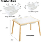 Asweets Sensory Table for Toddlers, Indoor Table with Storage Bins, Kids Play Activity Desk for Boys Girls Gift, 29''L x 20''W x 21''H, (3 White Bins)