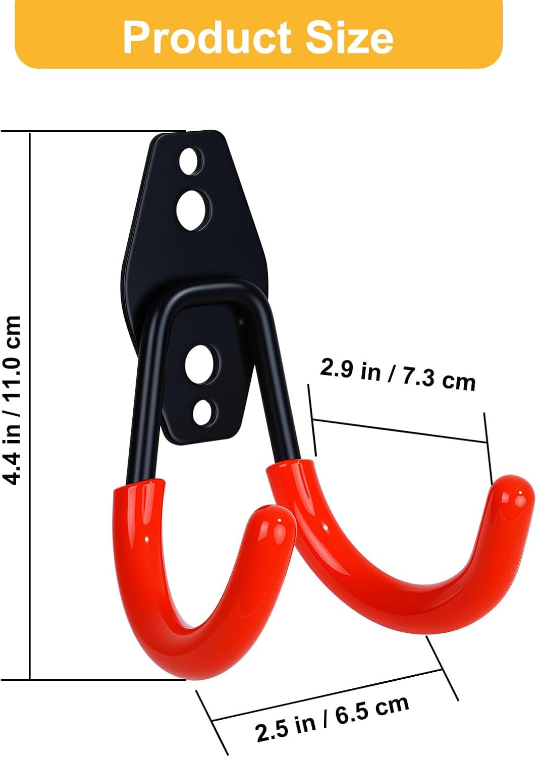 Eichzer 2 Pack Skateboard Wall Mount, Heavy Duty Metal Garage Storage Hooks, Skateboard Hanger Holder for Home & Garden