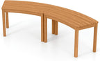 HAPPYGRILL Acacia Wood Outdoor Curved Bench, Fire Pit Bench with Slatted Seats, Tree Benches Wrap Around for Patio Garden Backyard, 400 lbs (2)