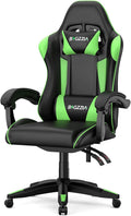 Bigzzia Gaming Chair, Ergonomic Video Game Chairs with Pillow and Lumbar Support, Racing Style Height Adjustable Computer Chair with 360°-Swivel Seat for Adults and Kids（Green）