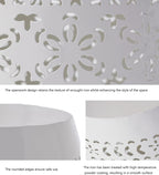 Iron Side Table,Cylindrical Design Suitable for the Living Room Indoor and Outdoor Coffee Table(White,1pc)