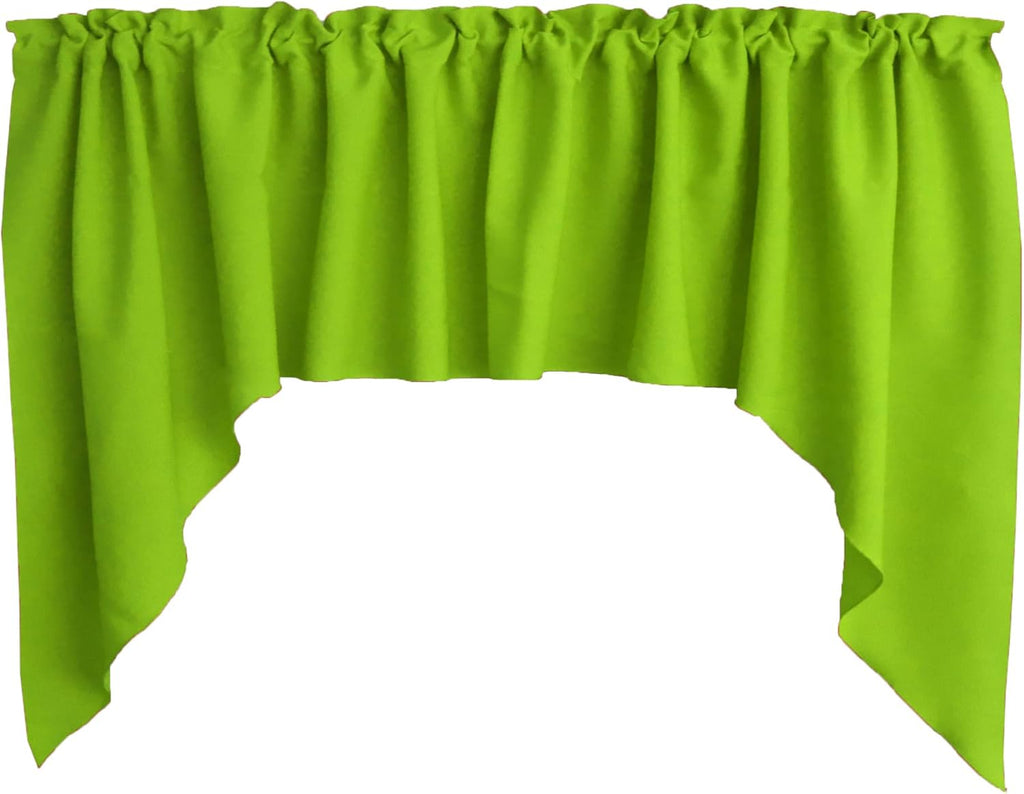 Zen Creative Designs Solid Poplin Swag Window Valance Home Décor Bedroom Nursery Kitchen Window (Lime Green)