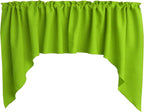 Zen Creative Designs Solid Poplin Swag Window Valance Home Décor Bedroom Nursery Kitchen Window (Lime Green)