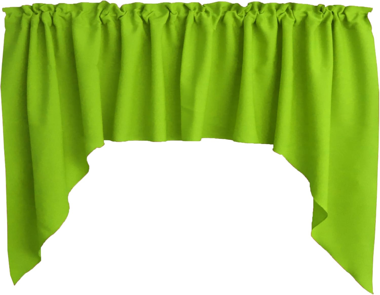 Zen Creative Designs Solid Poplin Swag Window Valance Home Décor Bedroom Nursery Kitchen Window (Lime Green)