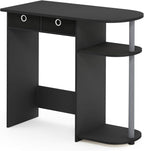 Furinno Go Green 32-Inch Black Computer Desk, Office Desk with 2 Side Shelves and Storage Bins, Rectangular Home Office Desk, Gaming Desk for Home Office, Bedroom, Study Room, Classic Black