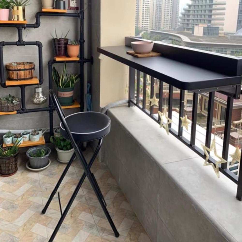 Folding Breakfast Bar Stool, 26/28/30" Tall Chair with Padded Seat, Portable Round Counter Height Stool with Backrest, Foldable Stool for Adults Outdoor Indoor ( Color : Black 1 pc , Size : 75cm/30" )