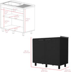 Utility Sink Cabinet Burwood, Kitchen, Black