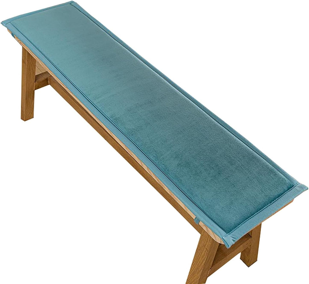 Bench Cushion 1/2/3 Seater, Bench Pad with Ties, Soft Breathable Pad, Non Slip Seat Cushion with Ties for for Outdoor/Indoor Garden Patio Porch(Lake Blue,50x160cm)