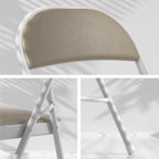 VECELO 5-Piece Folding Card Table Square and Chair Set with Collapsible Legs & Vinyl Upholstery,Portable for Indoor & Outdoor, Beige