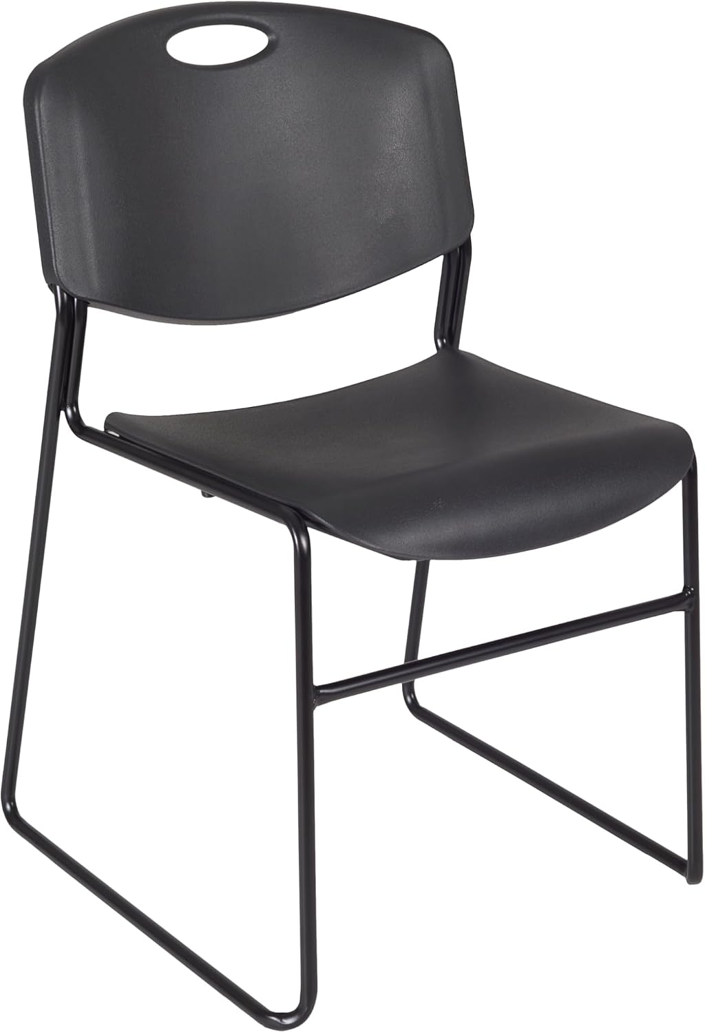Romig Zeng 400lb Capacity Armless Stackable Chair – Ultra-Compact, Heavy-Duty Metal Frame with Durable Plastic Seat, Space-Saving & Versatile for Offices, Classrooms & Events (Black, 8 Pack)