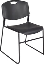 Romig Zeng 400lb Capacity Armless Stackable Chair – Ultra-Compact, Heavy-Duty Metal Frame with Durable Plastic Seat, Space-Saving & Versatile for Offices, Classrooms & Events (Black, 8 Pack)