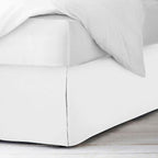 Luxurious Egyptian Cotton Tailored Split Corner Bed Skirt with 26-inch Drop Length - King Size (76 x 80) Color White (Solid Style) Made from 600 Thread Count