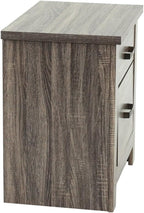 2 Drawers Nightstand in Brown Finish,for Small Spaces