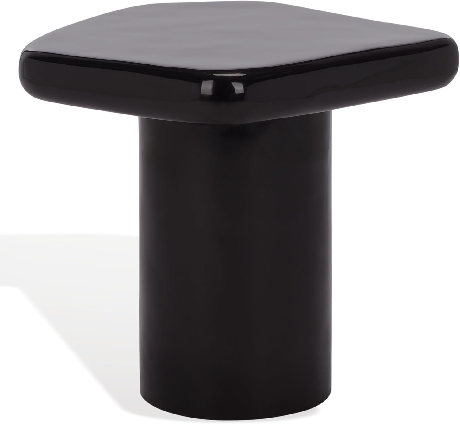 SAFAVIEH Couture Collection - Rhianna Black Concrete Accent Table, Sculptural Side Table, Modern Design (SFV2608B)