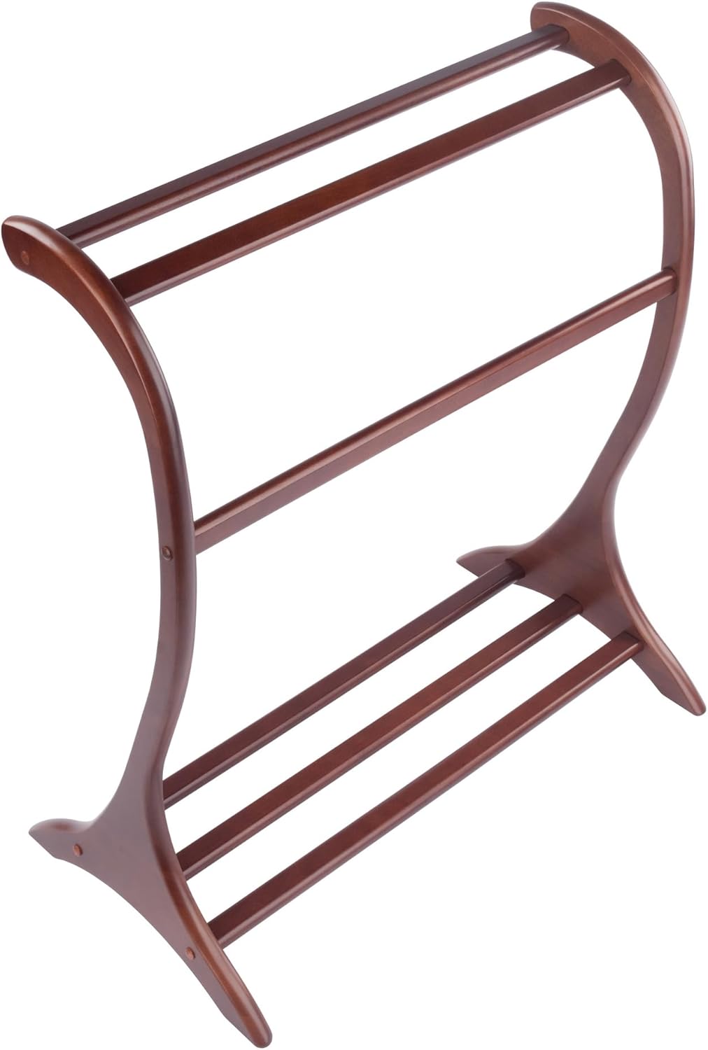 Winsome Bella Blanket Rack in Walnut Finish