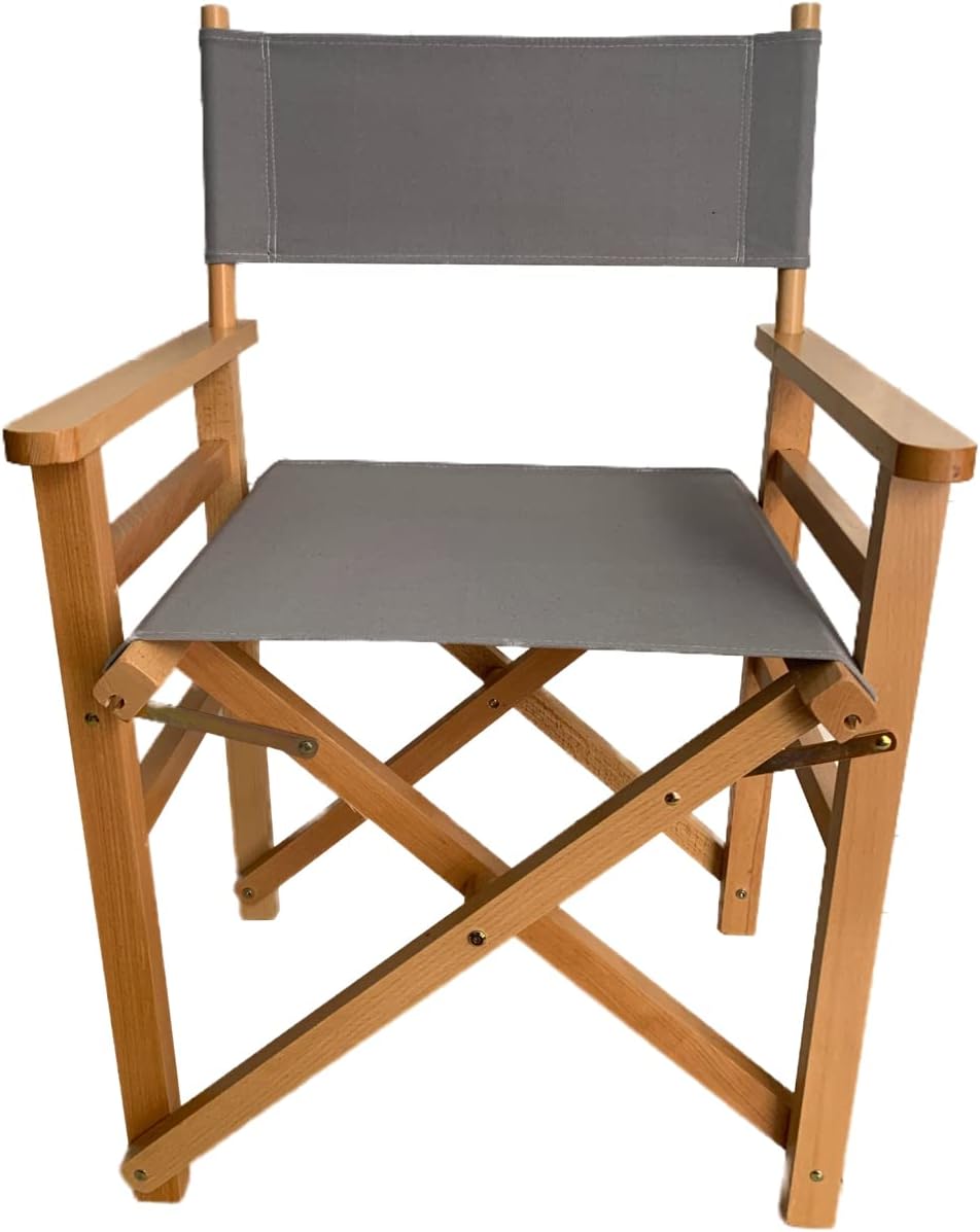TBACW Director Chair Cover (Grey, Set of 2) - Canvas Replacement for Chairs with Fiberglass Stick - Durable, Easy to Clean, for General Use