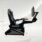 KING COCKPIT Zero-Gravity Reclining Chair for PC Gaming, Sim Racing &Home Office, Workstation with Electrically Adjustable Monitor Distance,Adjustable Keyboard Tray&Cup Holder-Black
