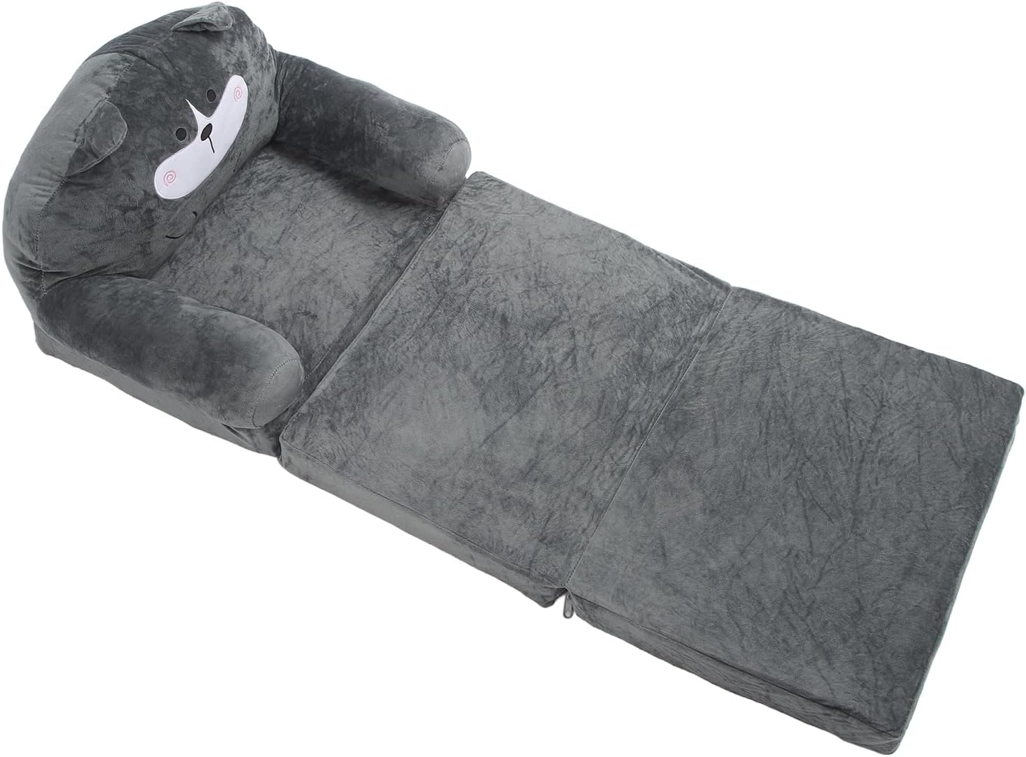Baby Couch 2 in 1 Fold Out Kids Couch, Folding Out Toddler Chair, Soft Convertible Infant Seats Two Folds - Portable Design, Adorable Cartoon Animal, Ideal for Playroom and (Folding in thirds)