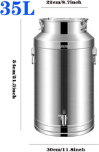 Milk Jug Sealed Tank 304 Stainless Steel Milk Transport Cans Bucket Milk Fermentation Tank Milk Wine Bucket Oil Tea Tank with Faucet for Liquid Storage and Transport(9.25Gal/35L)