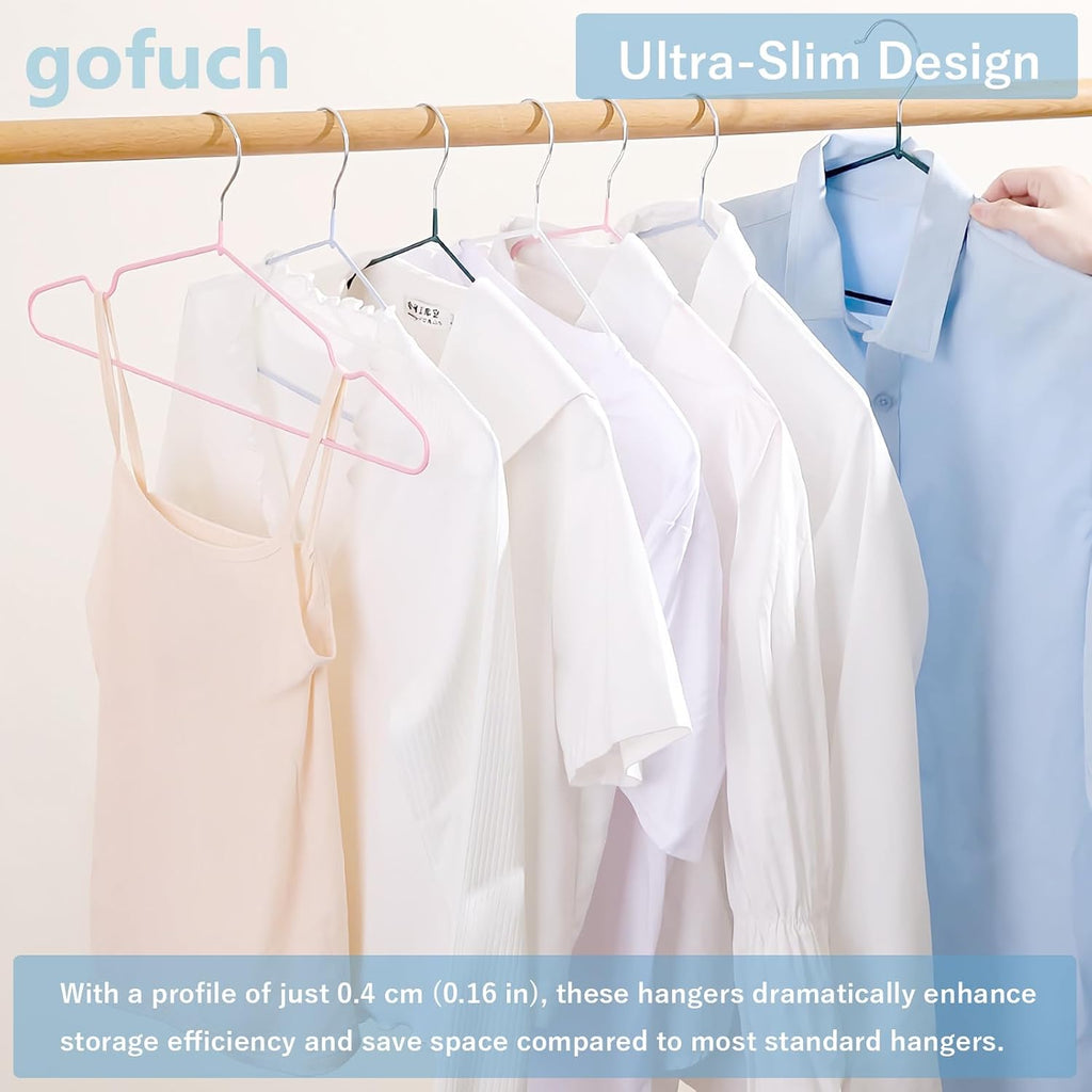 30 Pack Ultra-Thin Metal Hangers, Non-Slip PVC Coated Space Saving Clothes Hangers for Closet, 16 Inch Wide for Suits Dresses Jackets - Black