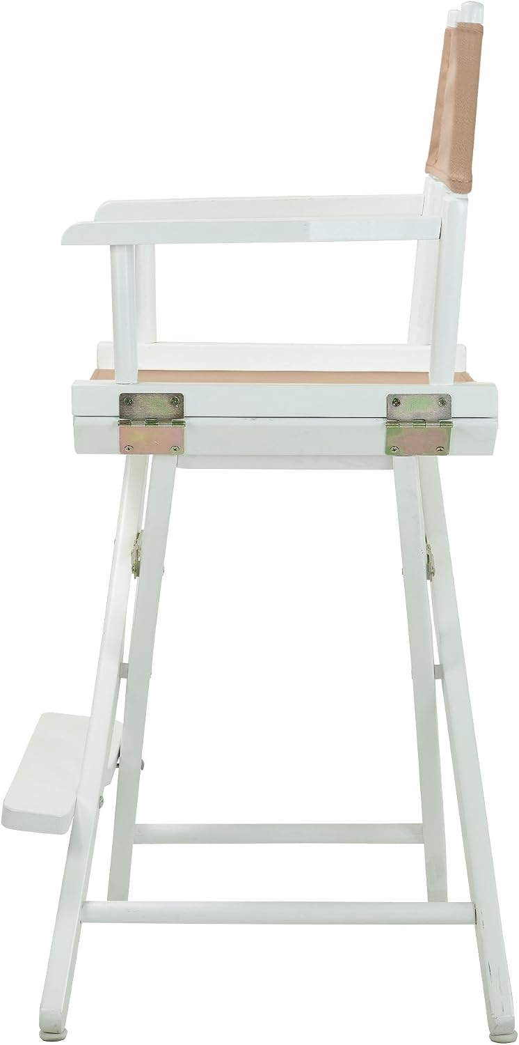Casual Home 24" Director's Chair White Frame with Tan Canvas, Counter Height