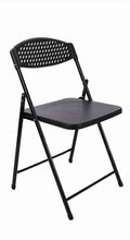 Lightweight Plastic Folding Chair, Portable, Breathable backrest, Non-Slip Rubber feet, Black.