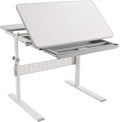 Mount-It! Kids Adjustable Desk with Tilting Desktop, Height Adjustable Study Table with Storage Drawer, Ergonomic Desk for Writing, Drawing & Homework, 31.5" x 26" Desktop Size (Gray)