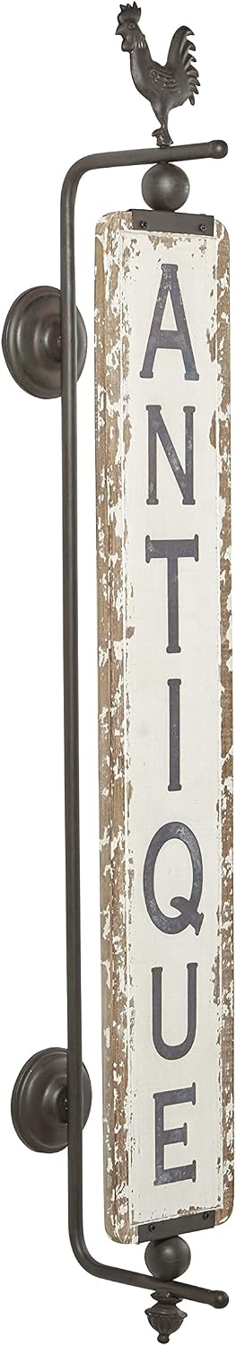Deco 79 Wall Decor, 4" L x 8" W x 40" H, White