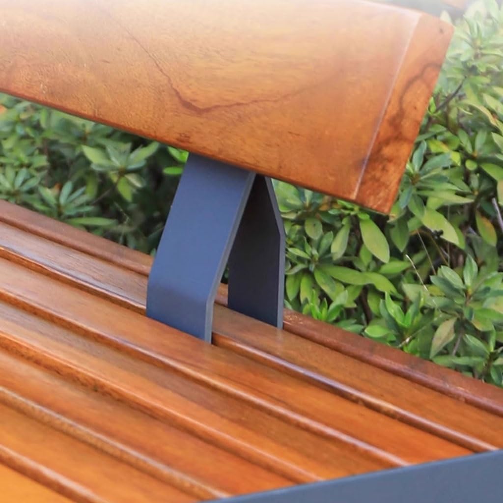 Patio Benches for Outdoors Leisure Seat Outdoor Rest Bench with Backrest Square Community Solid Wood Park Chair Garden Benches for Outdoors