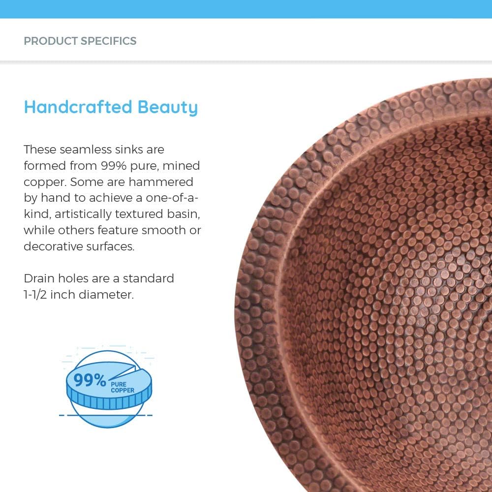 926 Single Bowl Copper Sink, Sink Only
