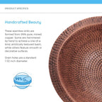 926 Single Bowl Copper Sink, Sink Only