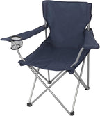 Four-Fold Camping Chair with Cup Holder, Dark Blue