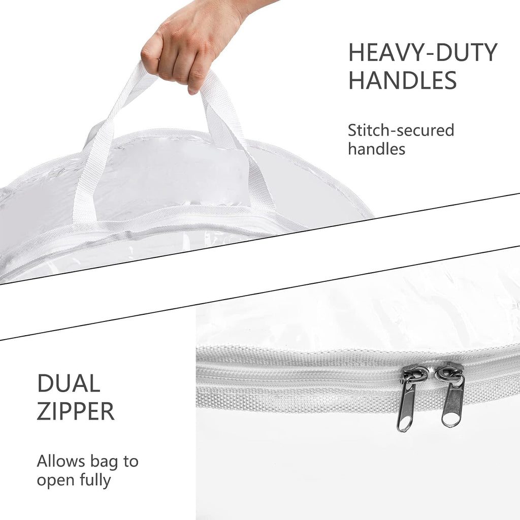 Hedume Wreath Storage Bag, 30" X 12" Clear Everyday Bag, Christmas Wreath Storage Container with Dual Zippered and Reinforced Handle, Protect Your Holiday Wreath from Dust, Insects, and Moisture