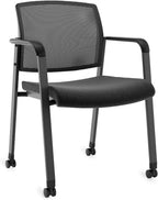 Workplace 2.0 Guest & Reception Chair, Mesh, Stackable, Black