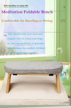 Meditation Bench Basic Kneeling Ergonomic Seat Meditation Stool,Folding Yoga Stool, Sturdy Prayer Bench,Comfortable for Kneeling or Sitting, Black