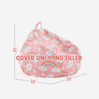 Stuffed Animal Storage Bean Bag Chair Cover Only for Kids Girls Toddler, Large Beanbag Chair Without Filling for Organizing Children Soft Plush Toys