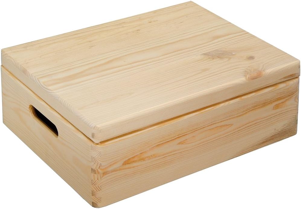 Kesper 15.75" x 11.81" x 5.51" Pinewood Storage Box with Lid