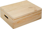 Kesper 15.75" x 11.81" x 5.51" Pinewood Storage Box with Lid