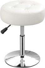 Ottoman Swivel Vanity Stool Chair for Makeup Room Stool for Vanity Chair Height Adjustable Faux Leather White