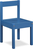 3 Pcs Dry Erase Table Two Chair Set, Dark Blue