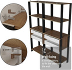 Madesa Kitchen Pantry Storage Rack with 4 Drawers and 6 Open Shelves 55" L Multiuse Modular Cabinet for Kitchen Organization - Black/Brown