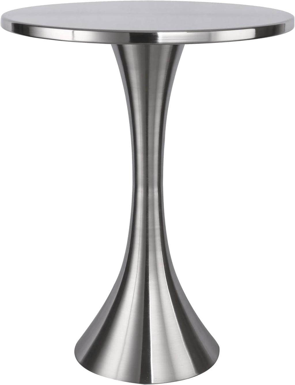 Grandview Gallery Lenuxe 24" Metal Accent Table, Side Table, Living Room End Table (Brushed Nickel)